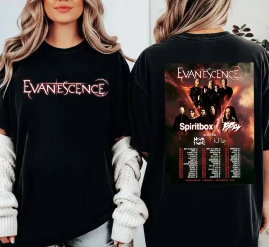Evanescence North America Tour 2026 T-Shirt 2 sided