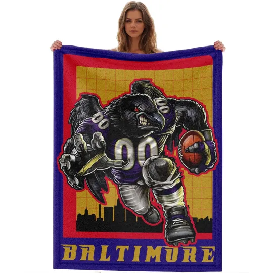 Discover Baltimore Football Mascot Blanket Football Fans Gift for Bed Sofa All Season