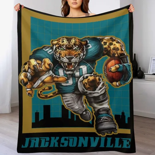 Football Fleece Blanket Mascot Flannel Blankets Gifts for Men Women Youth Kids