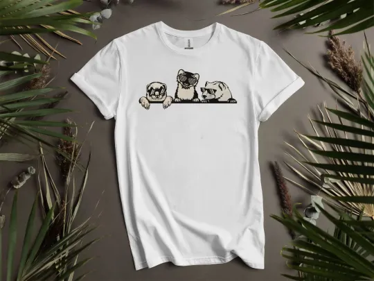 Discover Funny Ferrets with Glasses Sketch T-Shirt for Men and Women