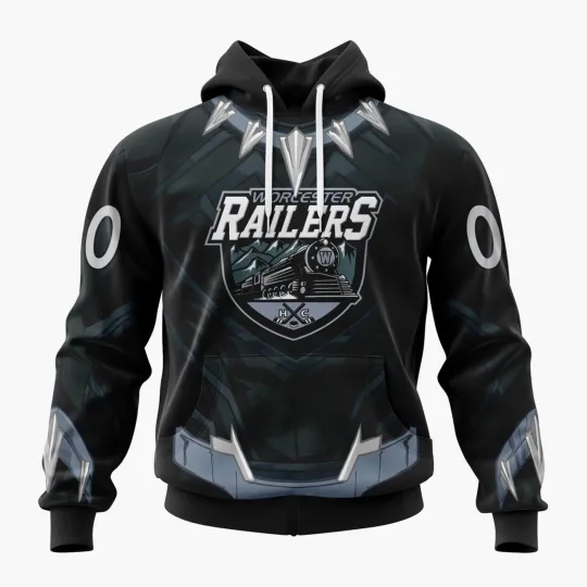Personalized Worcester Railers Hoodie Special Black Panther