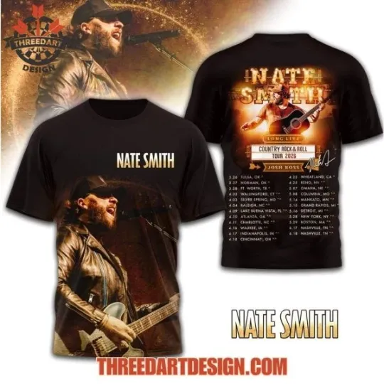Discover Nate Smith Plots Long Live Country Rock & Roll Tour 2026 T-Shirt Gift