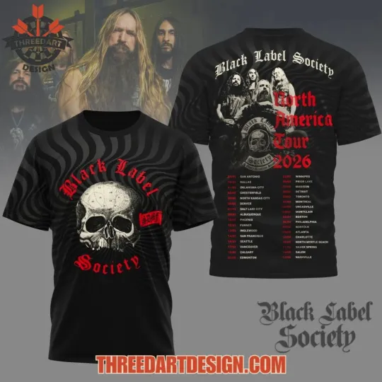 Discover Black Label Society North America Tour 2026 3D T-Shirt