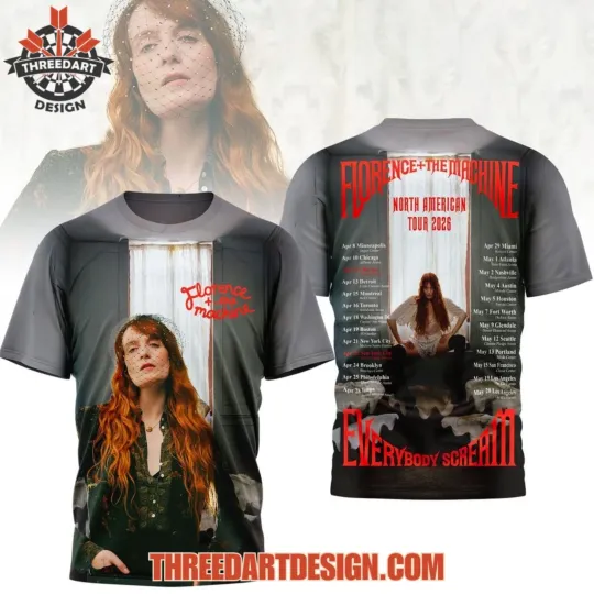 Florence and the Machine North American Tour 2026 3D T-Shirt