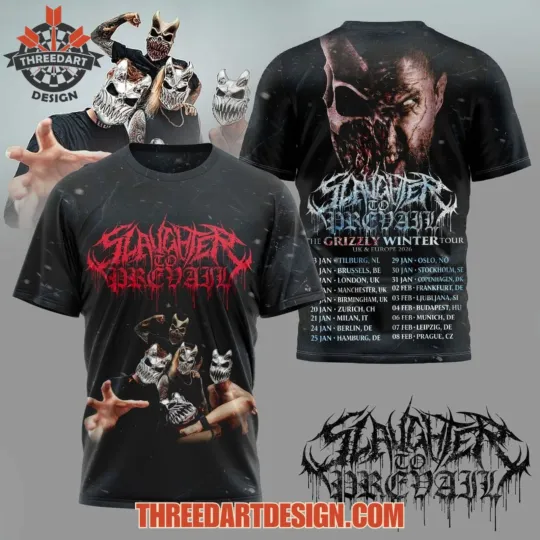 Slaughter to Prevail The Grizzly Winter Tour 2026 3D T-Shirt
