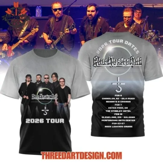 Discover Blue Oyster Cult 2026 Tour T-Shirt 3D