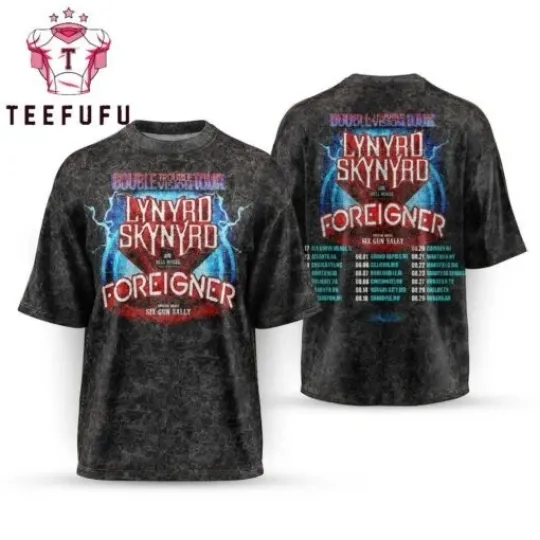 Discover Double Trouble Double Vision Tour 2026 Lynyrd Skynyrd X Foreigner T Shirt