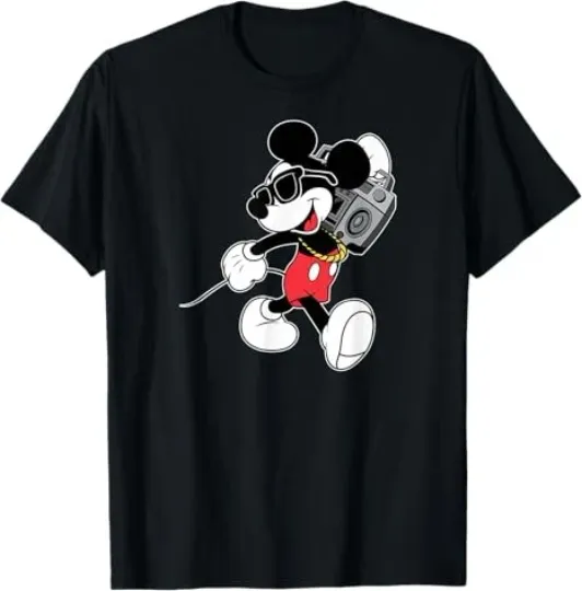 Discover Disney Mickey Mouse Boombox Black T-Shirt
