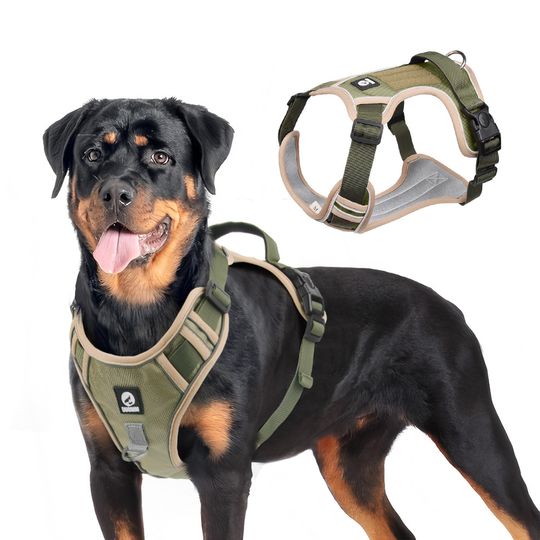 Discover Dog Harnesses Pet Collar Labrador Army Reflective Adjustable Harness Oxford Cloth Vest Training Hound Walk Medium Large Dog