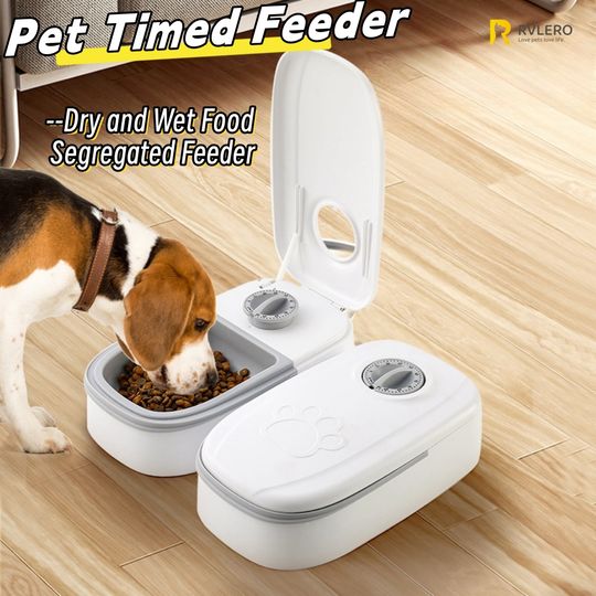 Discover Pet Automatic Feeder Timed Quantification Separate Bowls for Dry Wet Feeding Easy to Clean Short-distance Travel Home Use
