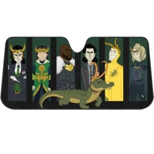 Discover Loki Variants Sun Shade Car Truck SUV Windshield Visor Sunshade Marvel Authentic