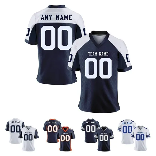 Discover Custom Name Number Football Jersey Personalized  Sports Shirt  All Size for Fans
