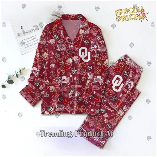 Discover Sooners Premium Red Pajama Set