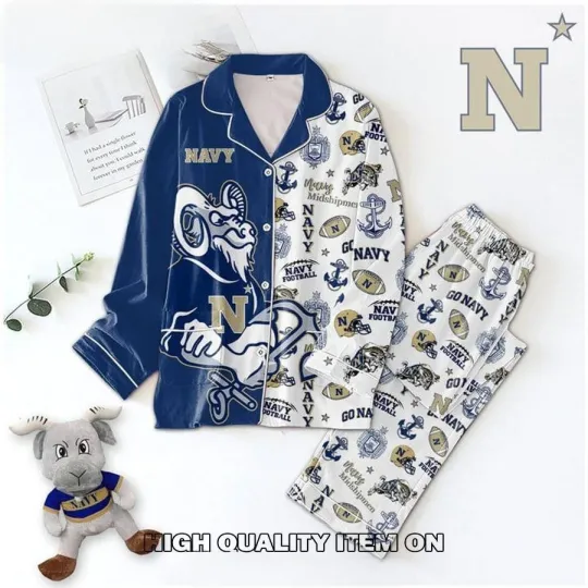Discover Midshipmen Mascot Button Pajamas Set