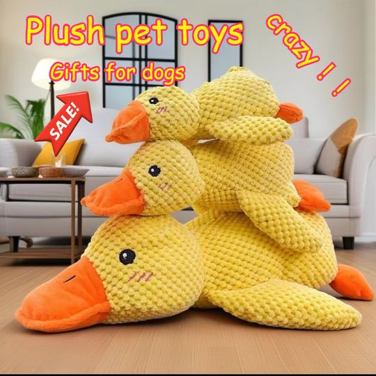 Discover 1/3PCS Things For Dogs Dogs Accessories Dog Supplies Calming Duck Squeaky Plush Toy Luxury Sleep Aid Durable Puppy Companion Pet