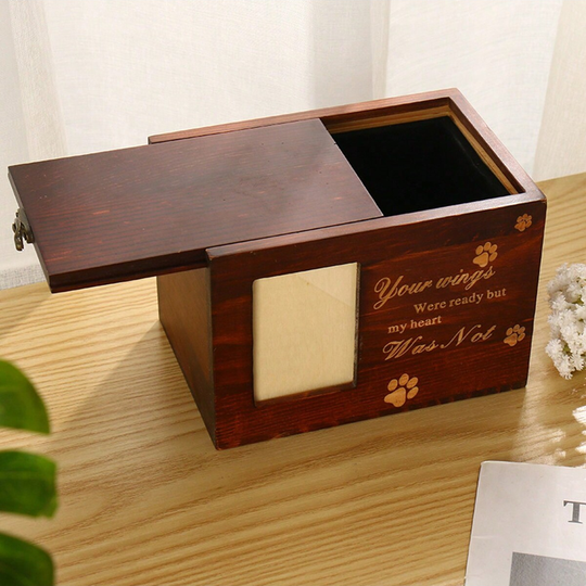 Discover 1pc-Pet solid wood urn, puppy and kitten funeral supplies, pet urn