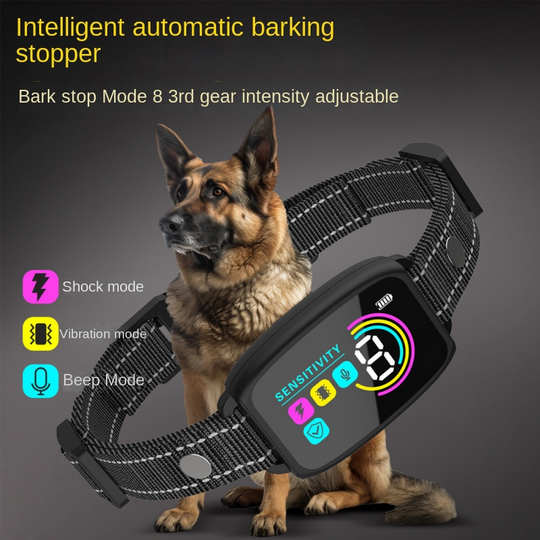 Discover Intelligent Dog Collar Anti Barking Automatic Stop Device Dog Training Electric Anti Disturbance Stop Barking Waterproof