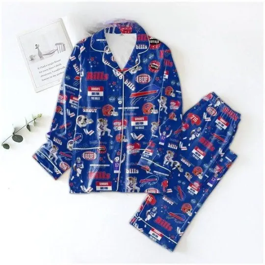 Discover Bills Blue and Red Premium Pajamas Set