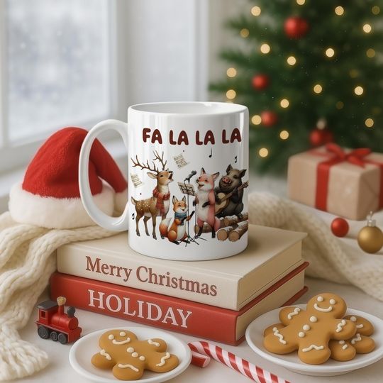Discover Christmas Forest Animals Mug Cozy Christmas Vibes Home Decor For Whimsical Christmas Table Cocoa Mug Gift Idea For Kid Drinkware Present