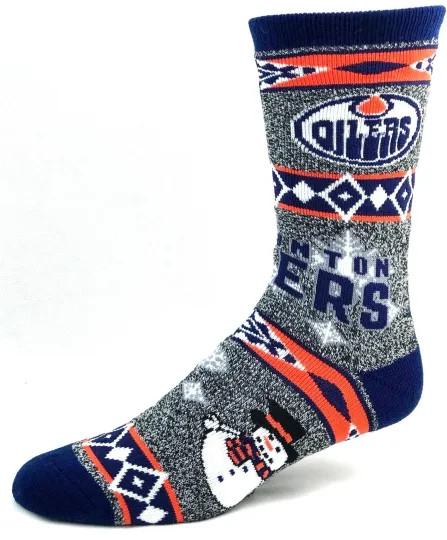 Edmonton Oilers Hockey Snowman Socks