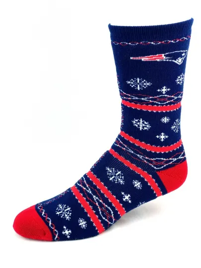 New England Patriots Football Holiday Snowflake Socks