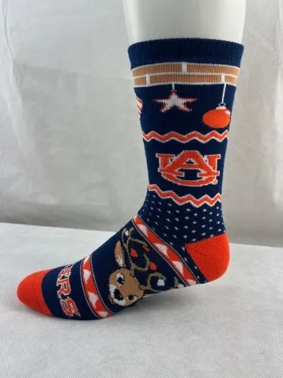 Discover Auburn Tigers Baby Reindeer Christmas Socks Large