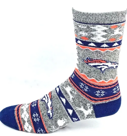 Denver Broncos Football Gray Marbled Youth Socks