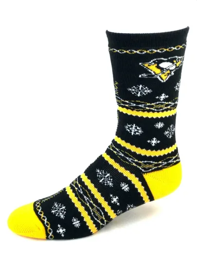 Discover Pittsburgh Penguins Hockey Socks with Snowflake Christmas