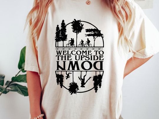 Stranger Things Upside Down T-Shirt, Retro Tee, Hawskin Indiana Graphic Tee, Unisex Casual Shirt