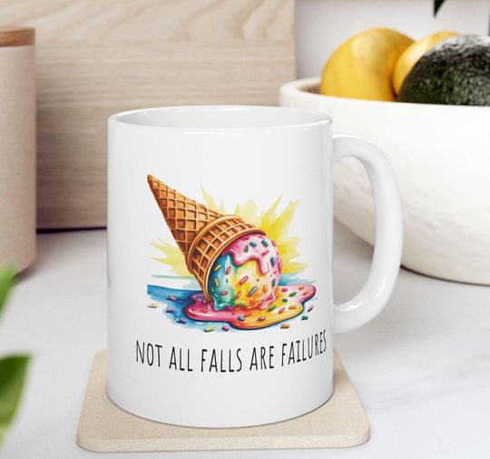 Discover Positive Phrase Ceramic Mug, Ice Cream Melting Coffee Cup, Inspirational Quote Drinkware, Motivational Tea Mug, Happy Saying Cocoa Mug,