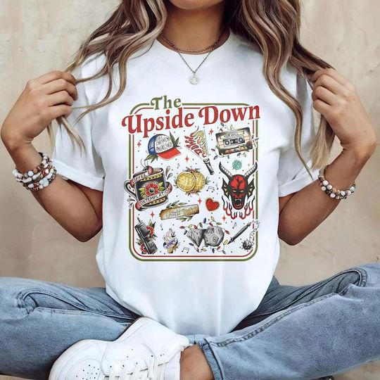 Stranger Things Upside Down T-Shirt, Horror Movie Design, Christmas Gift for Fans