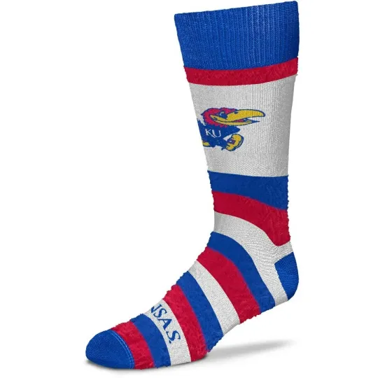 Discover Kansas Jayhawks Rainbow Pro Stripe Fuzzy Socks