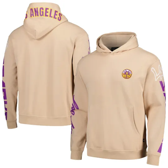 Discover The Wild Collective Unisex 3D Hoodie Cream Los Angeles Sparks Graffiti Acid Wash Pullover