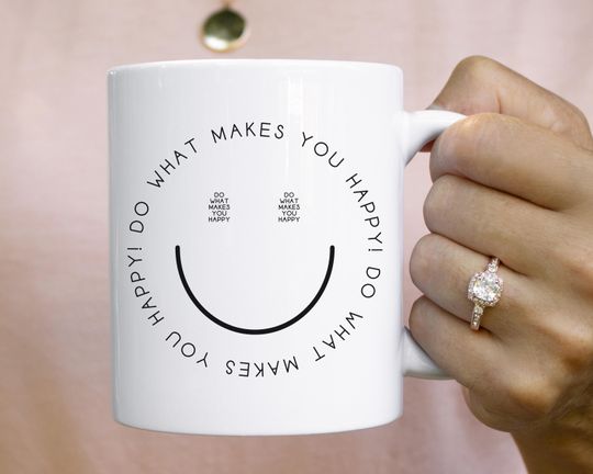 Discover Do What Makes You Happy Mug: Positive Vibes Coffee Cup