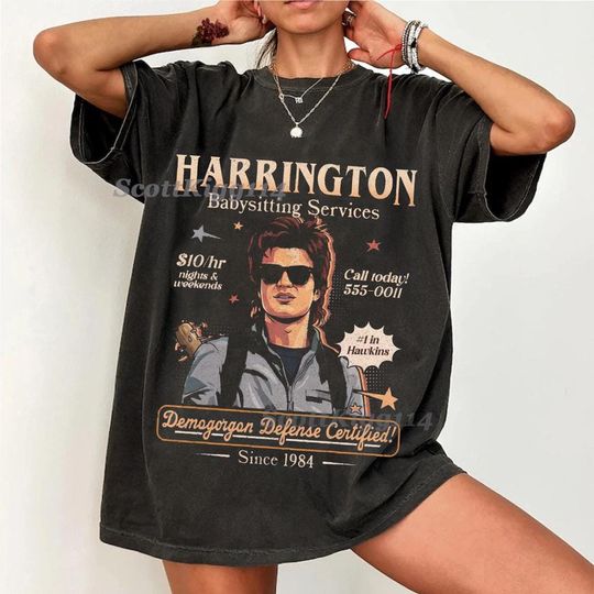 Discover Babysitter Harrington T-Shirt, Mom Of The Year ST5 Inspired Tee, Funny Fan Shirt, Stranger-Style Gift