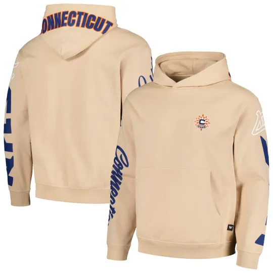 Unisex The Wild Collective Cream Connecticut Sun Graffiti Acid Wash Pullover