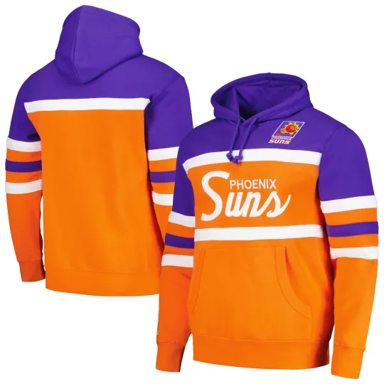 Discover Men's Mitchell & Ness Phoenix Suns 3D Hoodie Pullover Orange Purple Head Coach