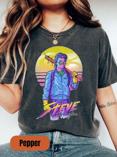 Discover Steve Shirt Retro 80s Shirt Stranger Eleven Elle Top Waffle Tee TV Show Nerdy Geeky Shirt 3 Mens Man Womens Upside Down 80's Kids