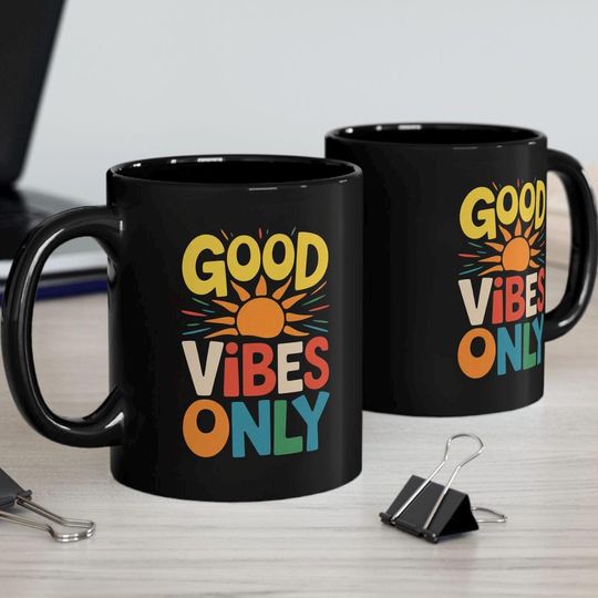 Discover Good V Only Mug: Motivational Coffee Cup, Positive Energy