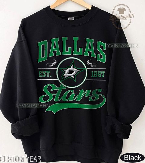 Dallas Stars Sweatshirt, Vintage Dallas Hockey Crewneck, Youth Hockey Sweater, Hockey Fan Gift
