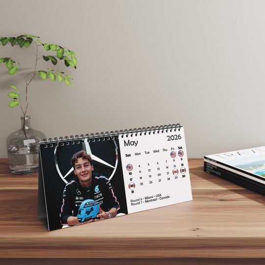 Discover 2026 George Russell Desk Calendar | 2026 Desk Calendar | George Russel