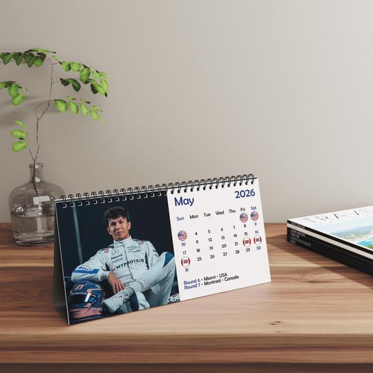 Discover 2026 Alexander Albon Desk Calendar | 2026 Desk Calendar | Alexander Albon