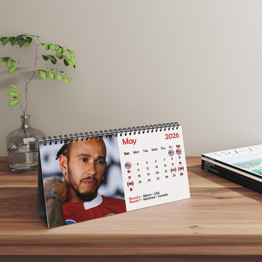 Discover 2026 Lewis Hamilton Desk Calendar | 2026 Desk Calendar | Lewis Hamilton