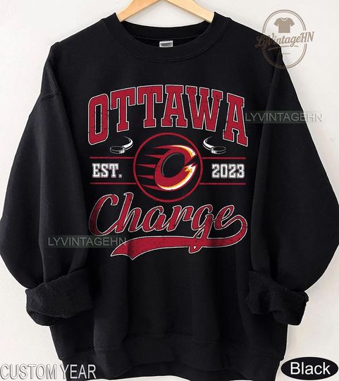 Discover Ottawa Charge Sweatshirt, Ottawa Hockey Fan Shirt, Women’s Hockey Sweatshirt, Retro 90s Charge Sweatshirt