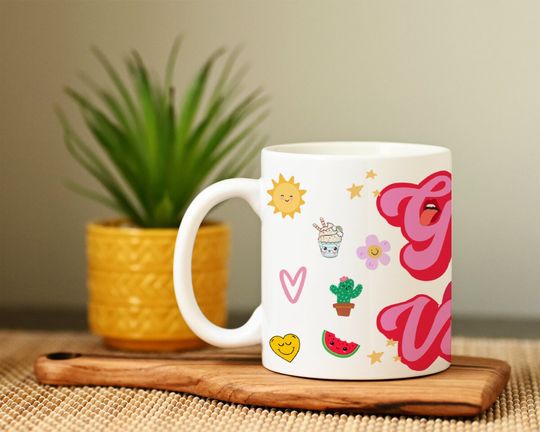 Discover Good V Mug, Rainbow Ceramic Coffee Mug, Colorful Gift for Her