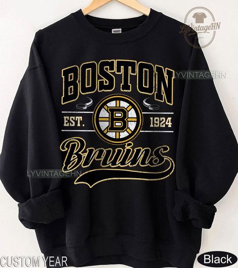 Boston Bruins Sweatshirt, Vintage Boston Hockey Crewneck, Bruins Youth Hockey Sweater, Hockey Fan Gift