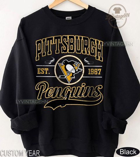 Discover Vintage Pittsburgh Penguins Sweatshirt, Hockey Crewneck, Youth Hockey Sweater, Fan Gift