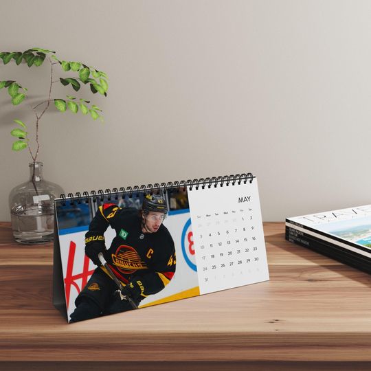 Discover 2026 Quinn Hughes Desk Calendar | 2026 Desk Calendar | Quinn Hughes | NHL Calendar | 2026 Calendar | Vancouver Canucks | Ice Hockey