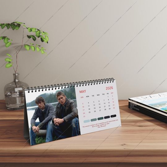 Discover 2026 Supernatural Desk Calendar | 2026 Desk Calendar | Dean Winchester | 2026 Calendar | TV Show Calendar | Sam Winchester