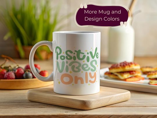 Discover Good V Only Coffee Mug Positive Quote Inspirational Gift for Friends Cute Ceramic Cup Funny Mug Motivational Present